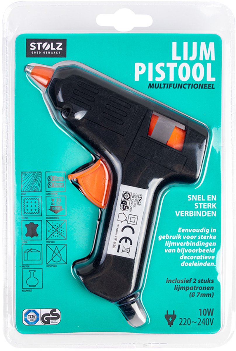 Lijmpistool | 7 & 8 mm | Inclusief 2 lijmpatronen | Merk: Stolz